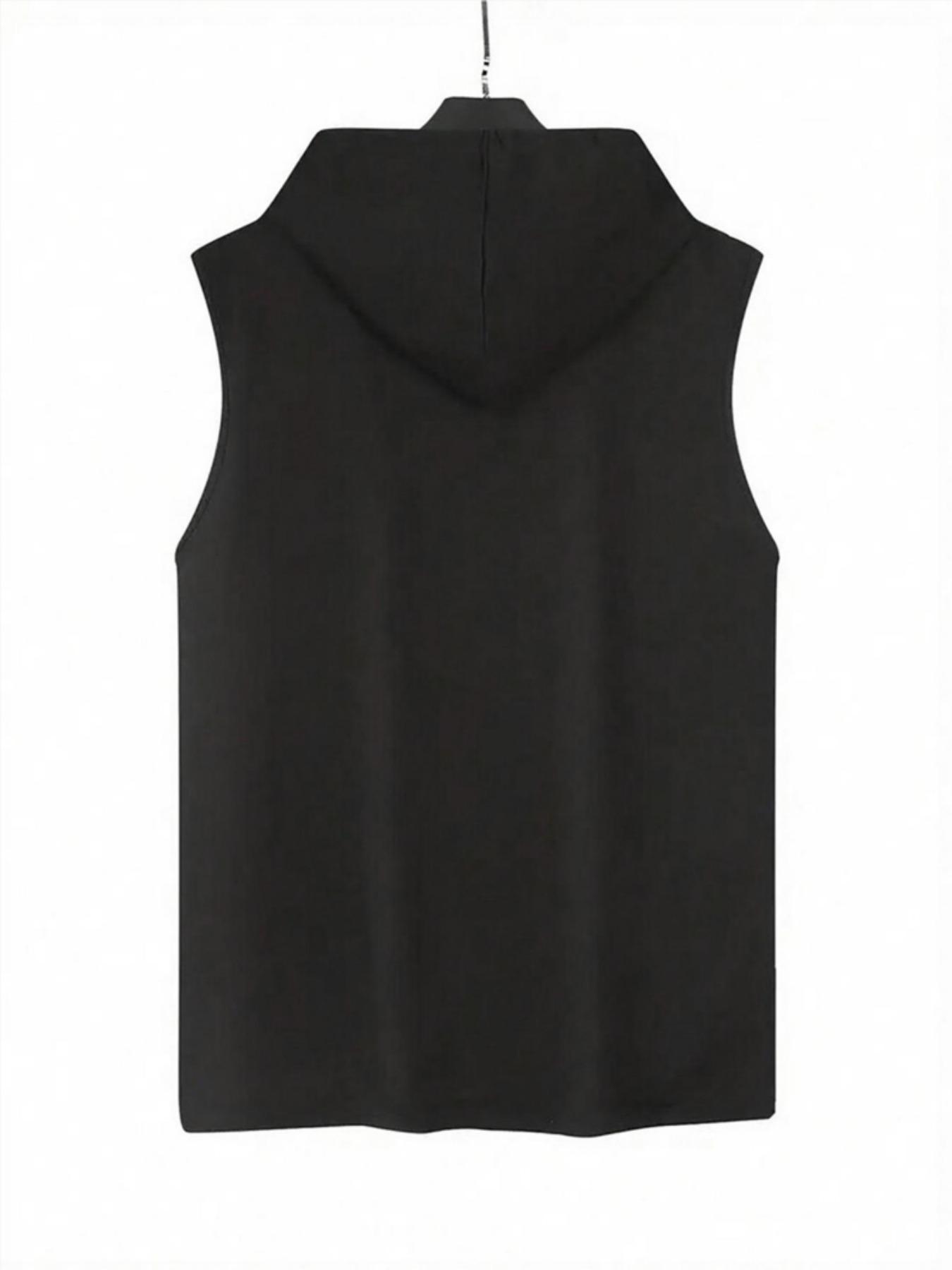 Two-Piece Set Men's Hooded Graphic Tank Top & Shorts Set, Regular Fit Casual Sleeveless Top & Shorts, Men's Clothing Set for Summer