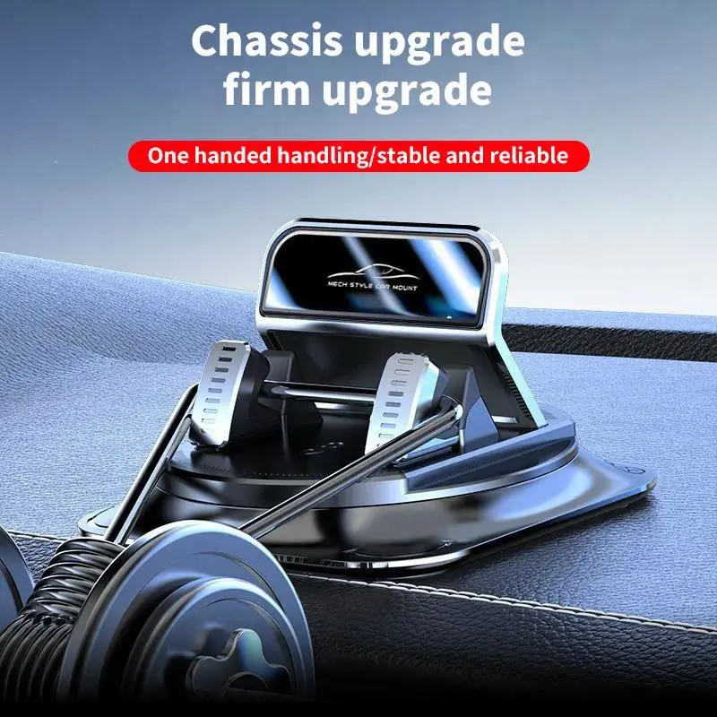 Car Phone Mount, Phone Holder for Car with 360-Degree Rotation, Non-Slip Suction Cup Fixing, Horizontal-Vertical Screen Adjustment, Suitable for Dashboard Navigation, iPhone & Android Devices