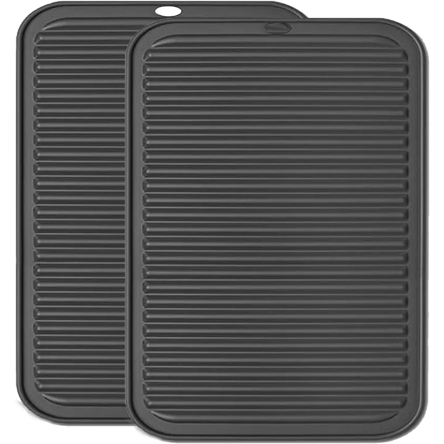 Extra Large 16x12 Inch Silicone Trivets, Heat Resistant Hot Pads & Pot Holders for Kitchen Countertops, Suitable for Hot Pots, Pans & Dishes, 2 Pack Black