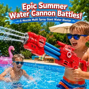 5-Nozzle Multi Spray Giant Water Blaster Toy| High Capacity Epic Summer Water Cannon, Long Range Powerful Water Gun for Kids Adults, Ultimate Outdoor Pool Beach Backyard Party Party Toys