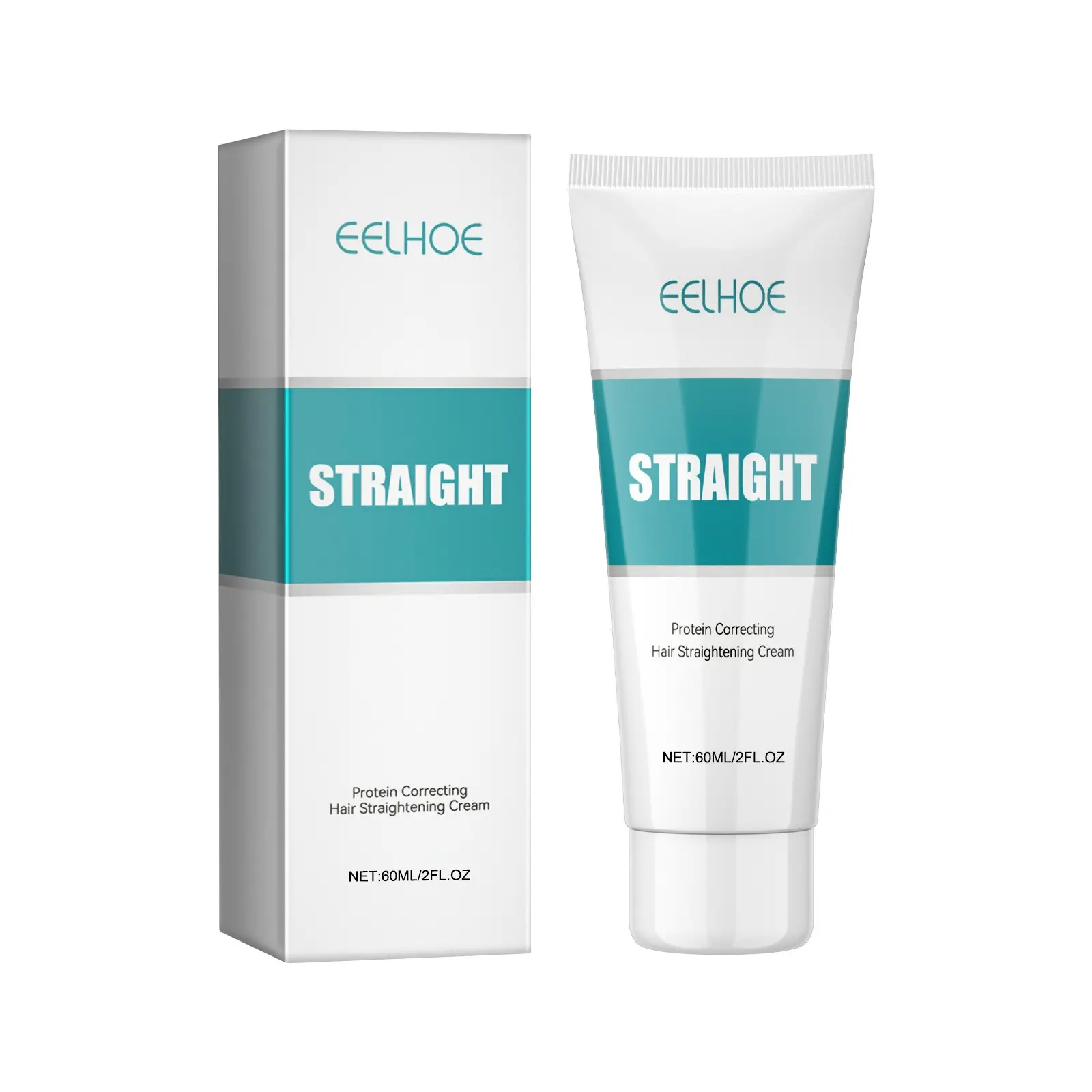 Protein-Enriched Straightening Cream with Frizz Control, rich in natural olive fruit oil, repairs split ends and smooths frizzy, damaged hair—a straightening treatment that doesn’t require heat.