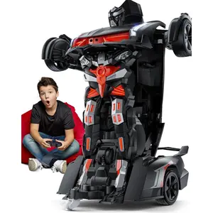 V992 Transform Robot RC Car, 1:14 Scale, 2-in-1 Robot Toy Car with Sound & Light Effects, Gesture Sensing, Automatic Deformation, Ideal Gift for Boys and Girls