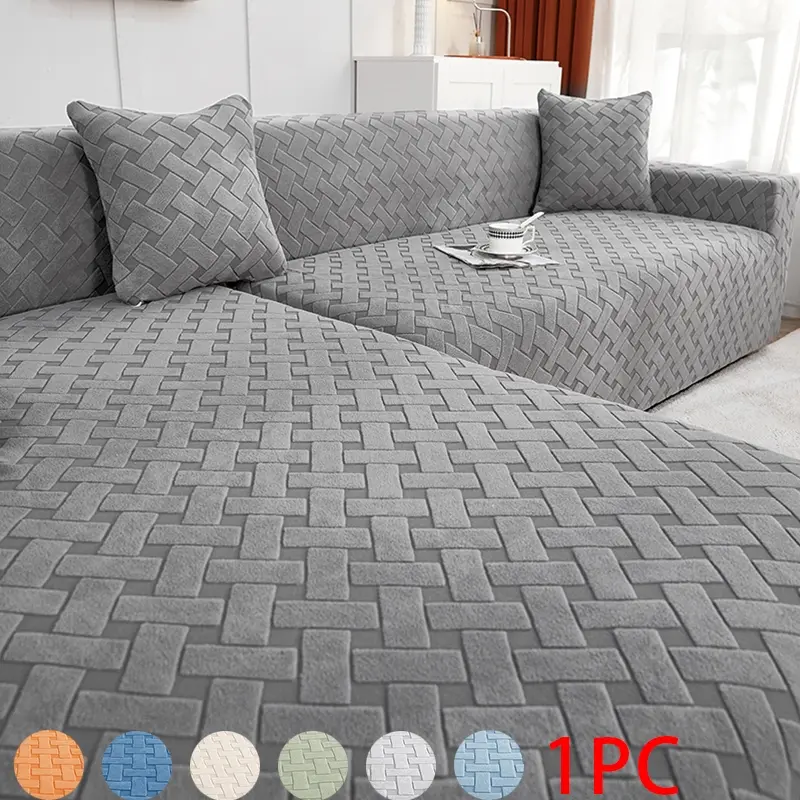 Ultra-stretchy fabric fits most L-shaped sectional sofas perfectly, 360° full coverage without slipping or shifting easily