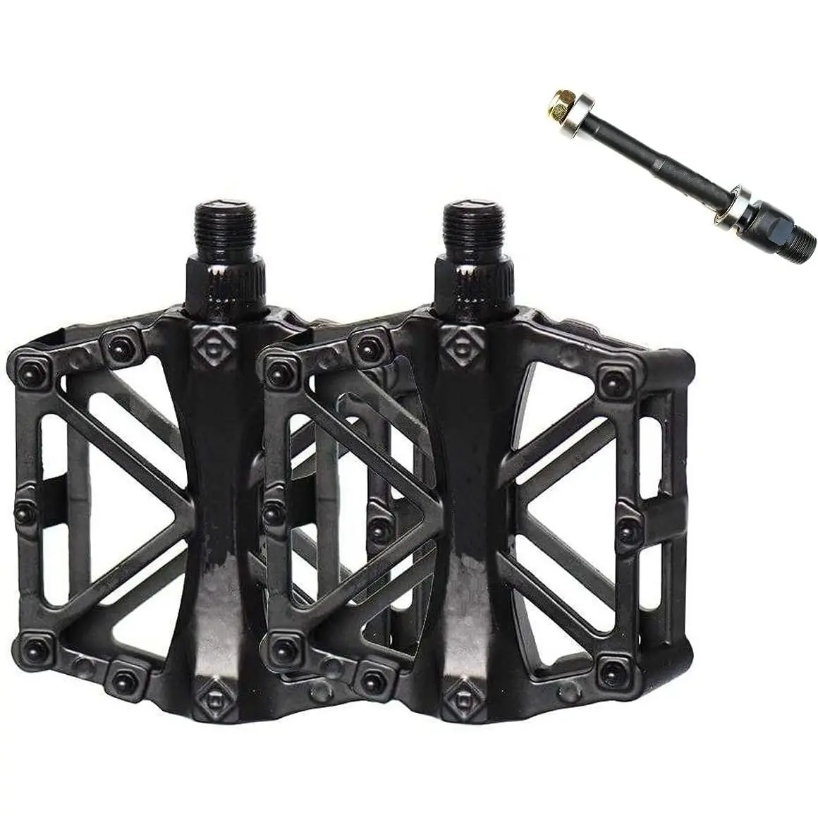 Bicycle Pedal - Aluminum Bearing Bike Pedals with 16 Anti-Skid Pins - Lightweight Platform Pedals - Universal 9/16" Bike Pedal for Mountain BMX MTB Road Bike