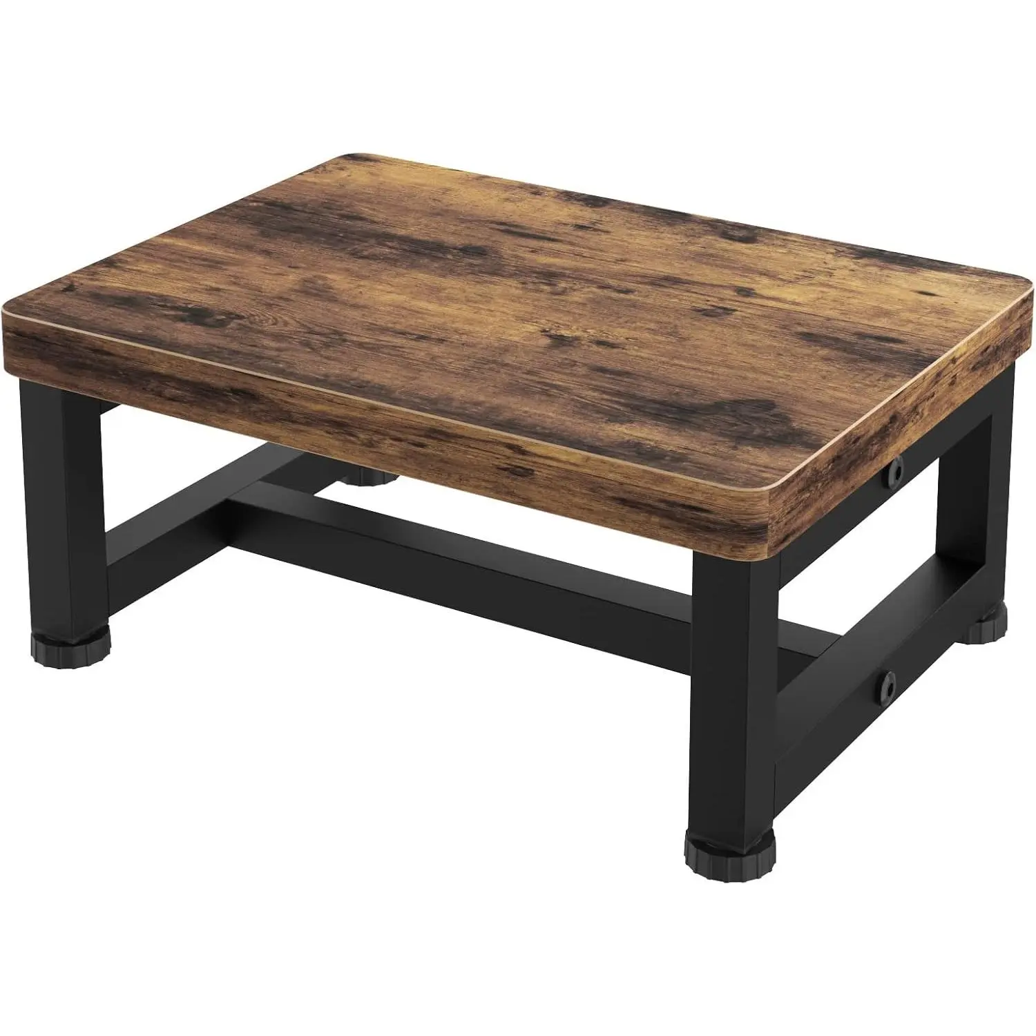 Wooden footstool with non-slip rubber feet, suitable for adults and children, with a weight capacity of 500 pounds, suitable for bedrooms, kitchens, bathrooms, and as a footstool for high beds, easy to assemble, vintage brown
