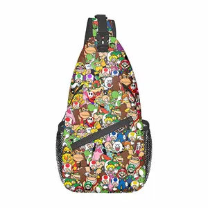 Cartoon Game Character Crossbody Bag Kids Chest Sling Bag Casual Shoulder Travel Bag