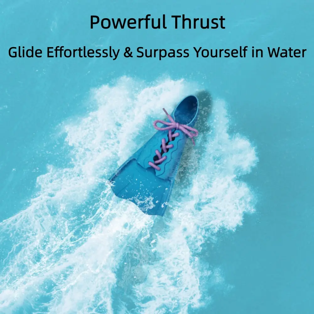 Professional Training Swim Fins With Flow Guiding Blade Design Adjustable Rope Lace Up Fastening, Soft Snug Fit Foot Pocket Snorkeling Flippers For Open Water Swimming Beach Underwater Sport Daily Diving Practice Snorkeling Gear