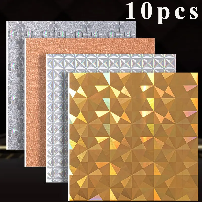10pcs Luxury Thick Self-Adhesive Decorative Wallpaper, European Style 3D Modern Wall Paper, Interior Wall, Suitable for Living Room, Bedroom, Balcony, Easy Peel and Stick