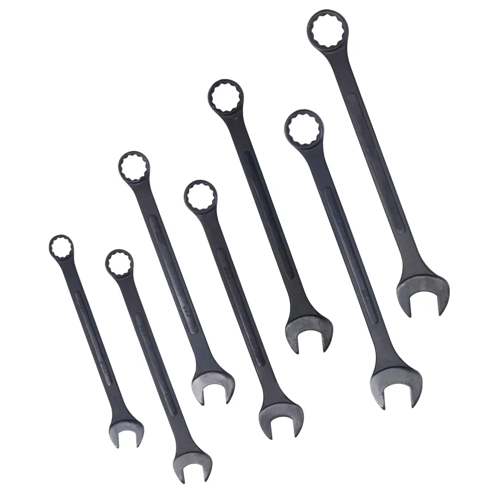 7pcs SAE Jumbo Combination Wrench Set Extra Larget,SAE 1-5/16", 1-3/8", 1-1/2", 1-5/8", 1-3/4", 1-7/8"  2", Black Oxide,with Storage Bag