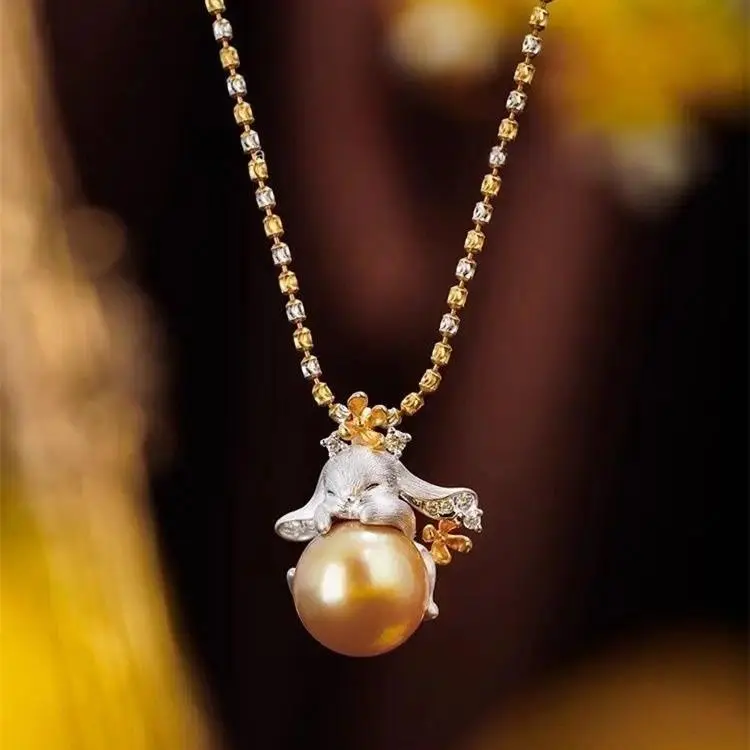 Laurel Rabbit Pendant Original Design Cute Rabbit Necklace Clarinet Chain Temperament High-end Necklace