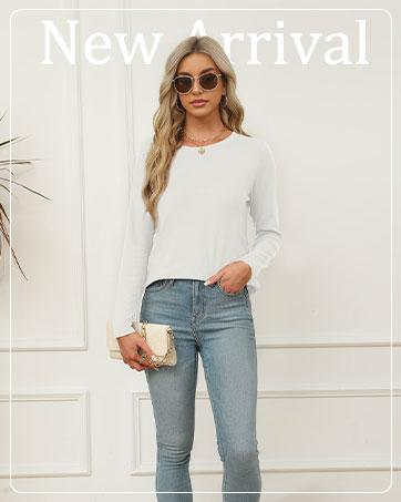 Wiholl Womens Long Sleeve Round Neck Shirts Side Split Basic Loose Tunic Tops Casual 2025 Crewneck Womenswear SpringStatements Wiholl Womens Long Sleeve Round Neck Shirts Side Split Basic Loose Tunic Tops Casual 2025 Crewneck Womenswear SpringStatements