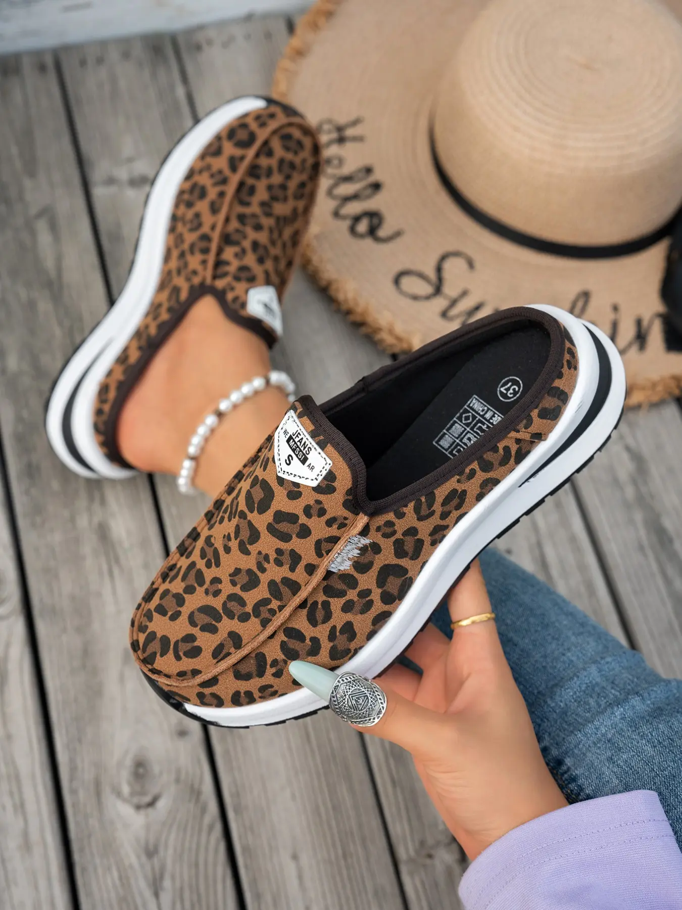 Spring Summer Checkered Thick Sole Slip-On Women's Shoes, Comfortable Breathable Non-Slip Casual Sandals for Daily Wear