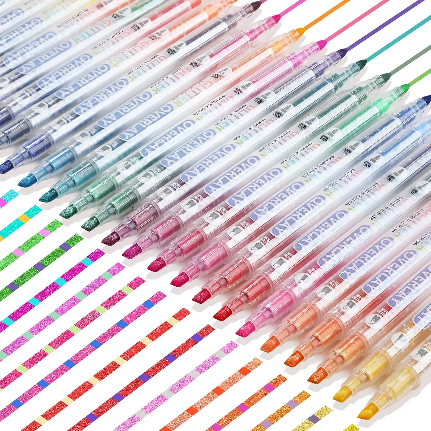 24  Tip Glitter Colors Changing Highlighters for  Christmas Painting | Chisel and  Tips Highlighters Quick Dry Highlighter Pens for  Study, Adult Coloring