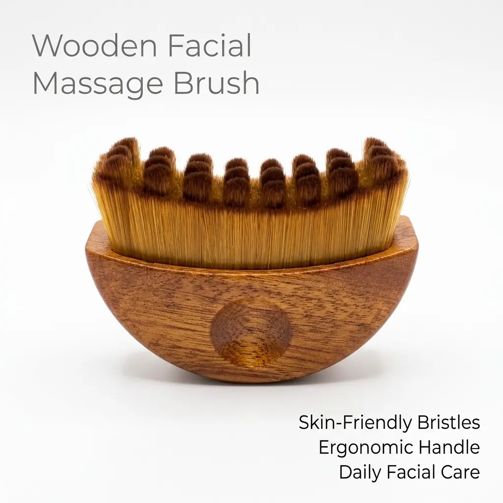 Facial Lymph Massage Brush, Gentle Ultra-Soft Bristles, Ergonomic Handle, Pain-Free Lymphedema Care, Neck Lift & Meridian Massage, Essential Skincare Tool