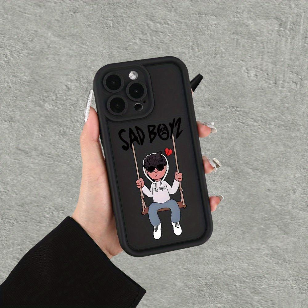 A matte phone case with a sad boy pattern, suitable for iPhone 17 Air/16 Plus/15 Pro Max/14 Pro/13/12/11/XS Max/X phone case, the best choice for holiday gifts to family, friends, lovers, or boyfriends TY411