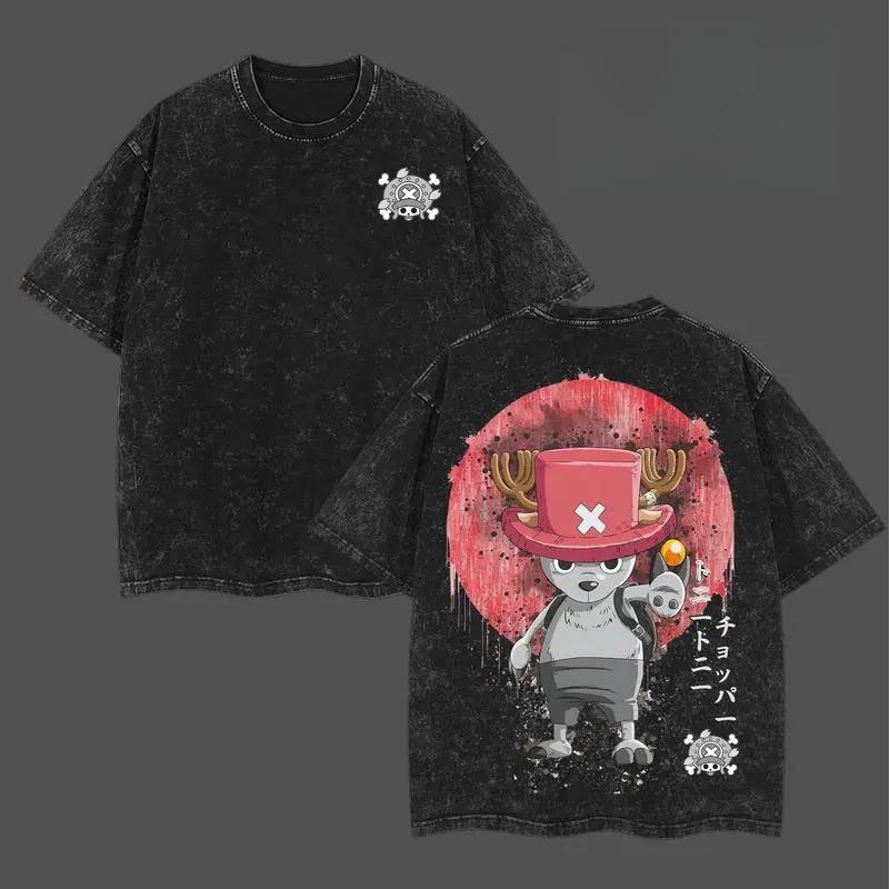 Tony Tony Chopper Ver.2 – One Piece Anime Double Sided Printed Vintage Washed T-Shirt, Unisex Oversized Heavyweight Cotton Tee, Casual Streetwear Top, Perfect Gift for Anime Fans & One Piece Lovers 🦌 ✨