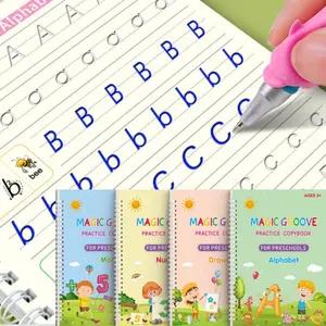 Magic Practice Scribe Book Set, 1 Set Reusable Number & Letter & Math & Drawing Practice Scribe Book with Pen & Refill & Pencil Grip, Gift for Friend Family, Learning Materials