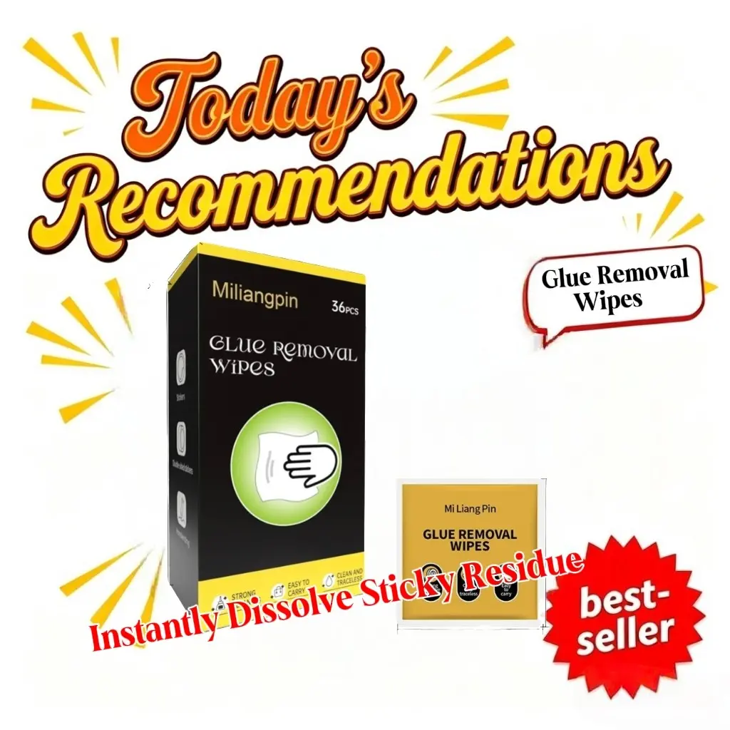 Disposable Adhesive Cleaner Wipes, Remove Tape, Sticker, Price Tag Glue Quickly, Compact Packs for Car, Office, Outdoor Use