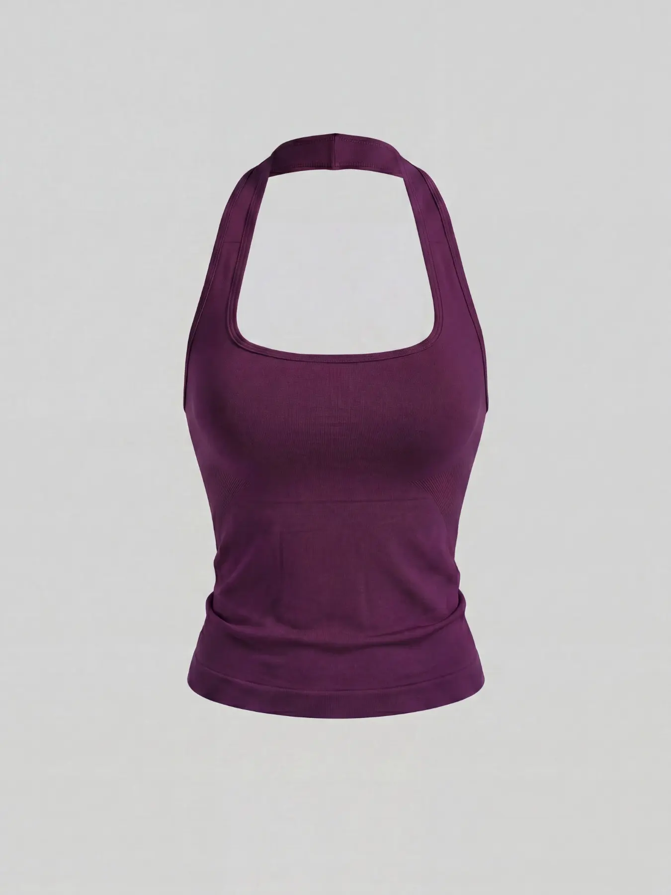 Women's Yoga Halter Neck Tank Top with Removable Pads, Three-Layer Seamless Backless Tank Tops Casual Solid Color Soft All Seasons Wear Active Sportswear