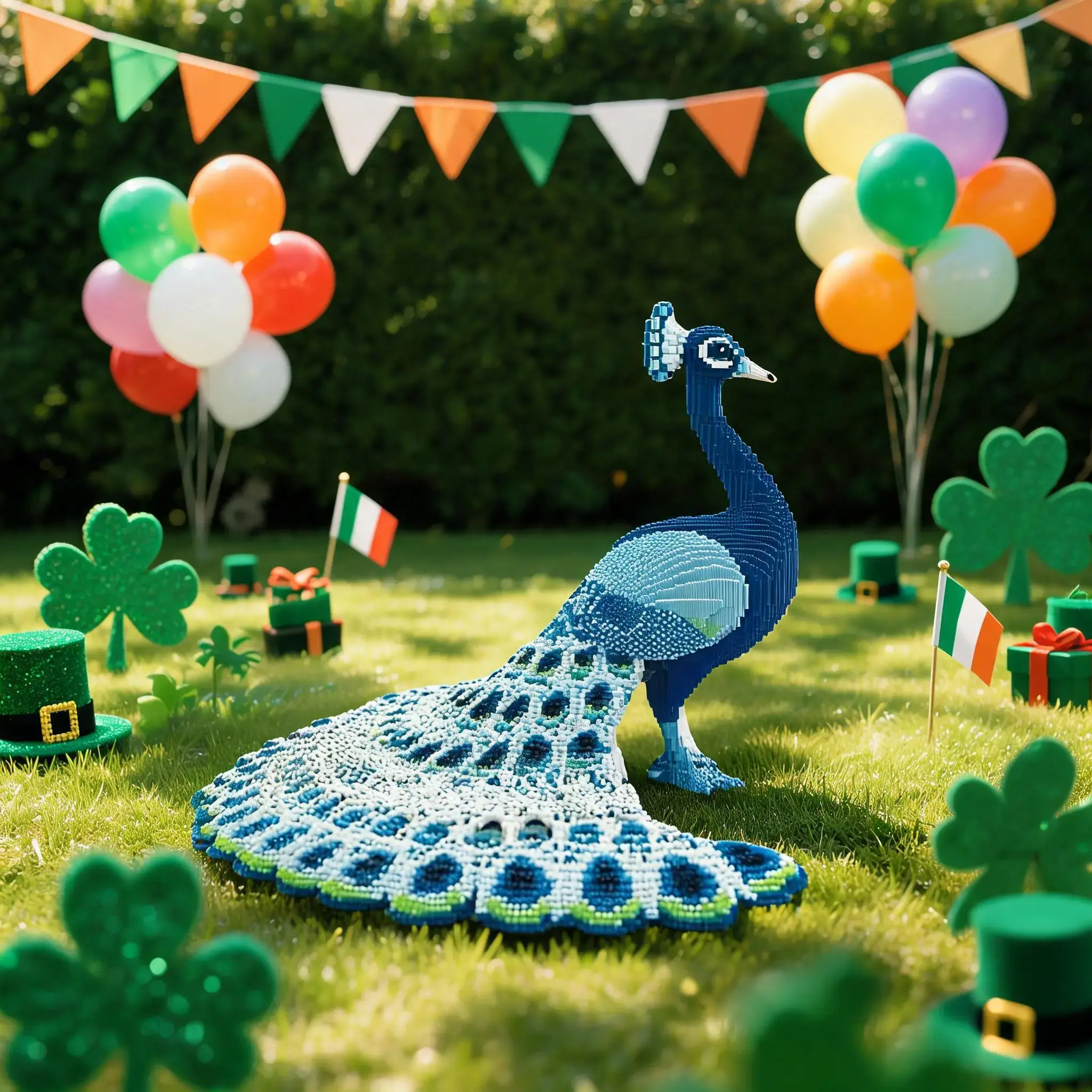 Peacock 3D Puzzle Building Block Creative Decoration, Animal Shape Puzzle, Holiday Puzzle Blocks, Perfect Gift for Birthday Halloween Valentine Christmas New Year Party Decorations