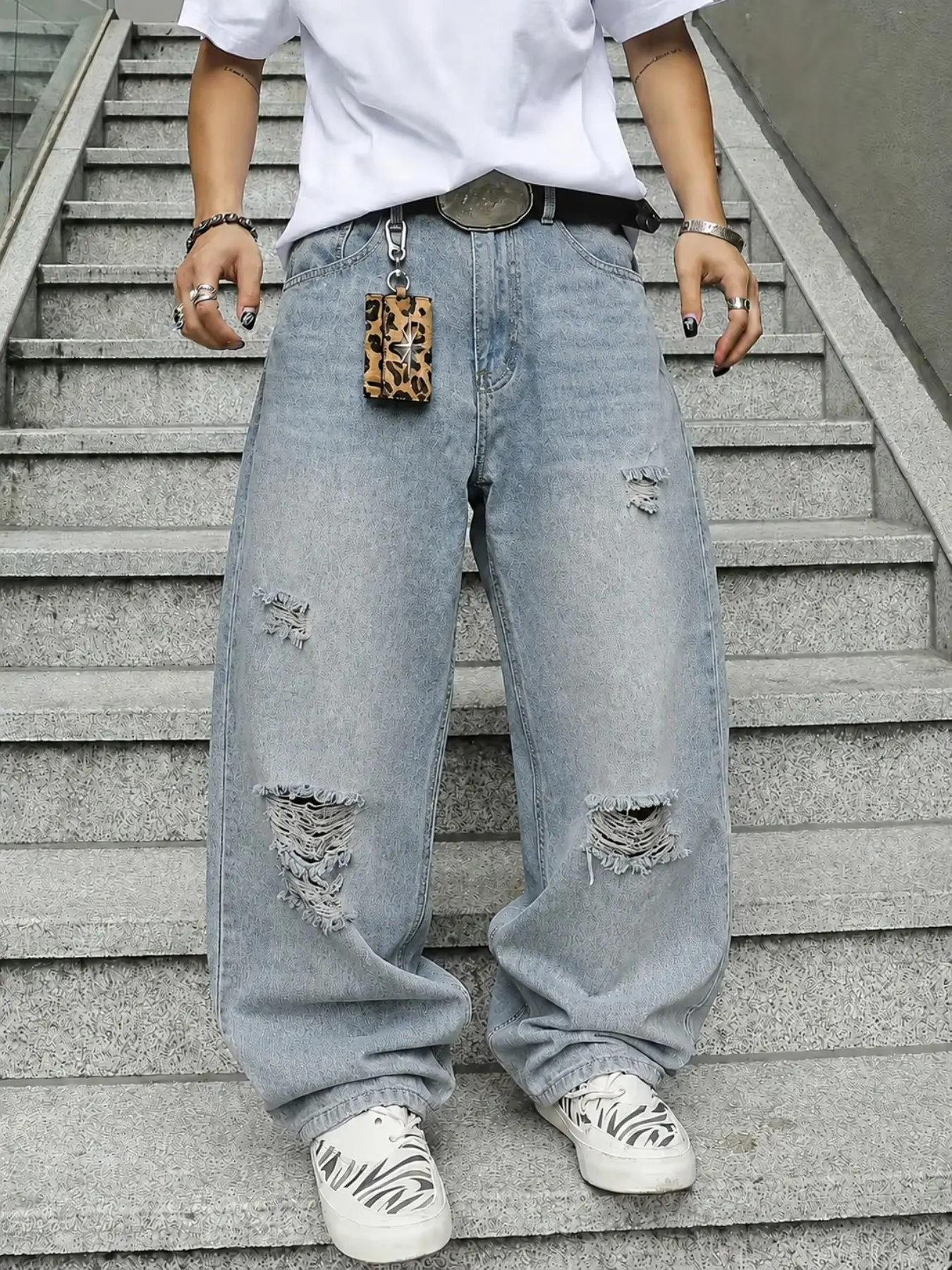 Student Y2K Loose Jeans, Campus Daily, Street Fashion Long Pants, All Seasons Slim-Fitting, Unlined, Trendy Denim