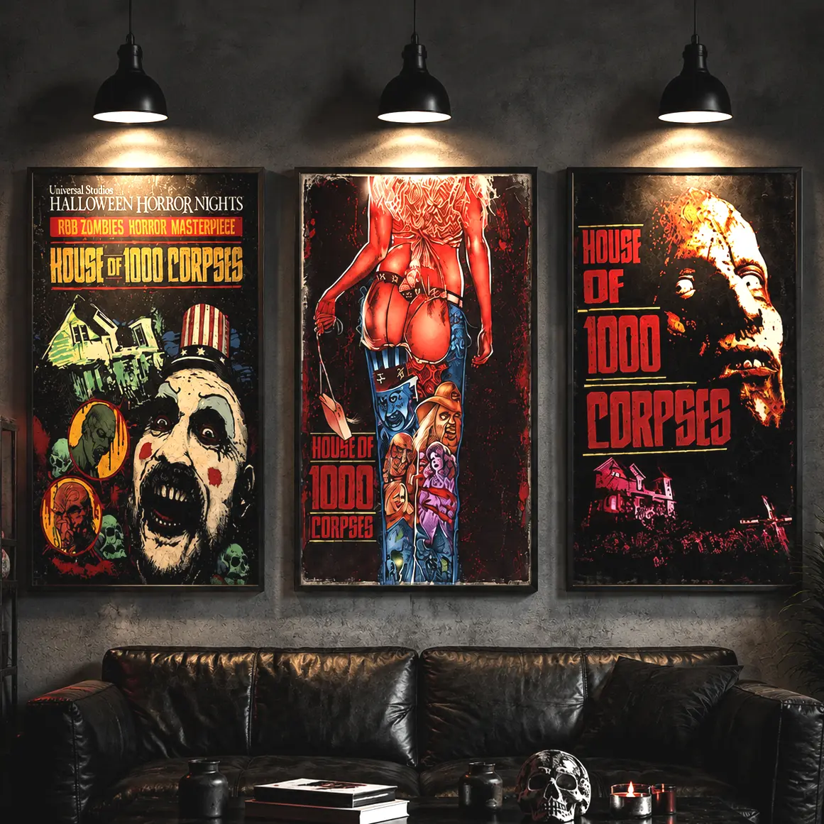 House Of 1000 Corpses Horror Canvas Poster, Vintage Movie Wall Art Print, Dark Halloween Decor for Bedroom Living Room Man Cave, Horror Fan Gift