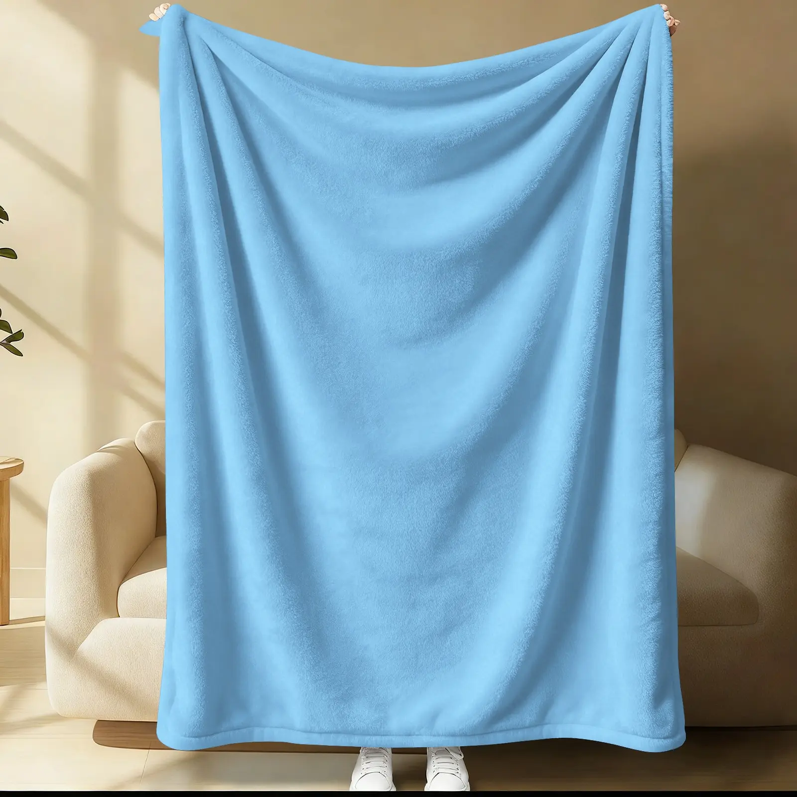 Solid-Color Flannel Blanket  Minimalist, Understated Luxury Style; Suitable for Use As A Nap Blanket Or As A Decorative Throw for Bedrooms, Guest Rooms, Sofas, Chairs, and Beds. Soft, Comfortable, Breathable, and Gentle On The Skin; Available In 15 Colors