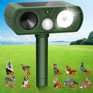 Outdoor Solar Ultrasonic Animal Repeller, Animal Repellent Outdoor, Waterproof Deer Deterrent, Deer Repellent Devices, Motion Detection, Drives Cats, Squirrels, Rabbits, Dogs, Raccoons, Skunks, Garden Use, 1 Pack