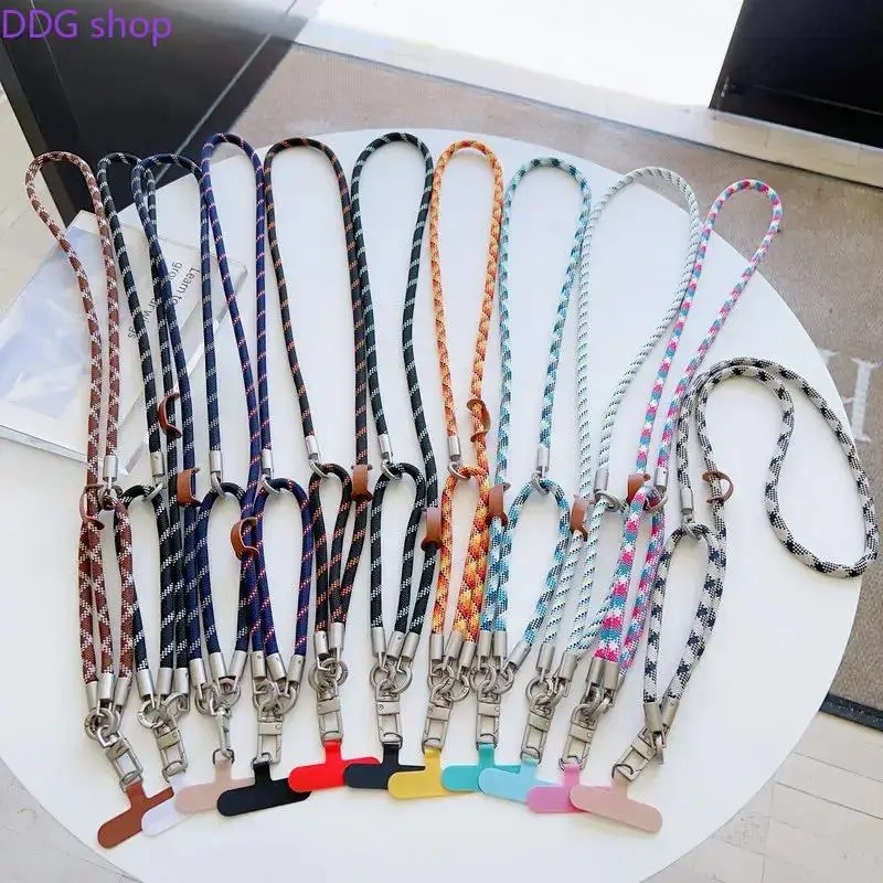 2026 Fashion Universal Phone Shoulder Chain, Silver Double Buckle Adjustable Hand Wrist Lanyard, Multifunctional Anti-drop Hang Cord Key Rope, sleek trendy minimalist style, ideal for daily leisure, outing activities and personal decorative matching