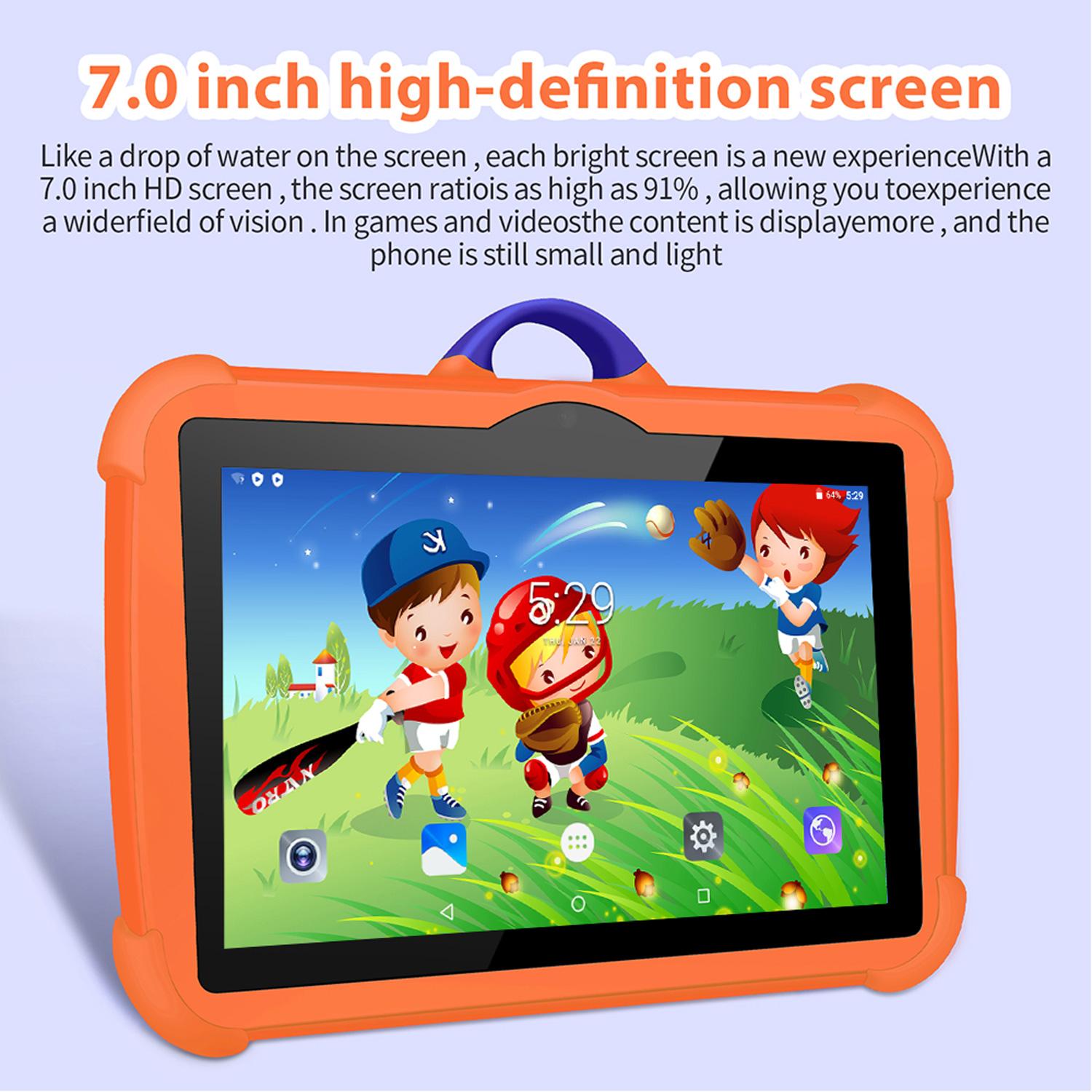Educational Android Kids Tablet with Case WiFi Tablet Pc for Children's best Gifts Android Kids Game Educational Learning Tablets Quad Core 4GB RAM 64GB ROM