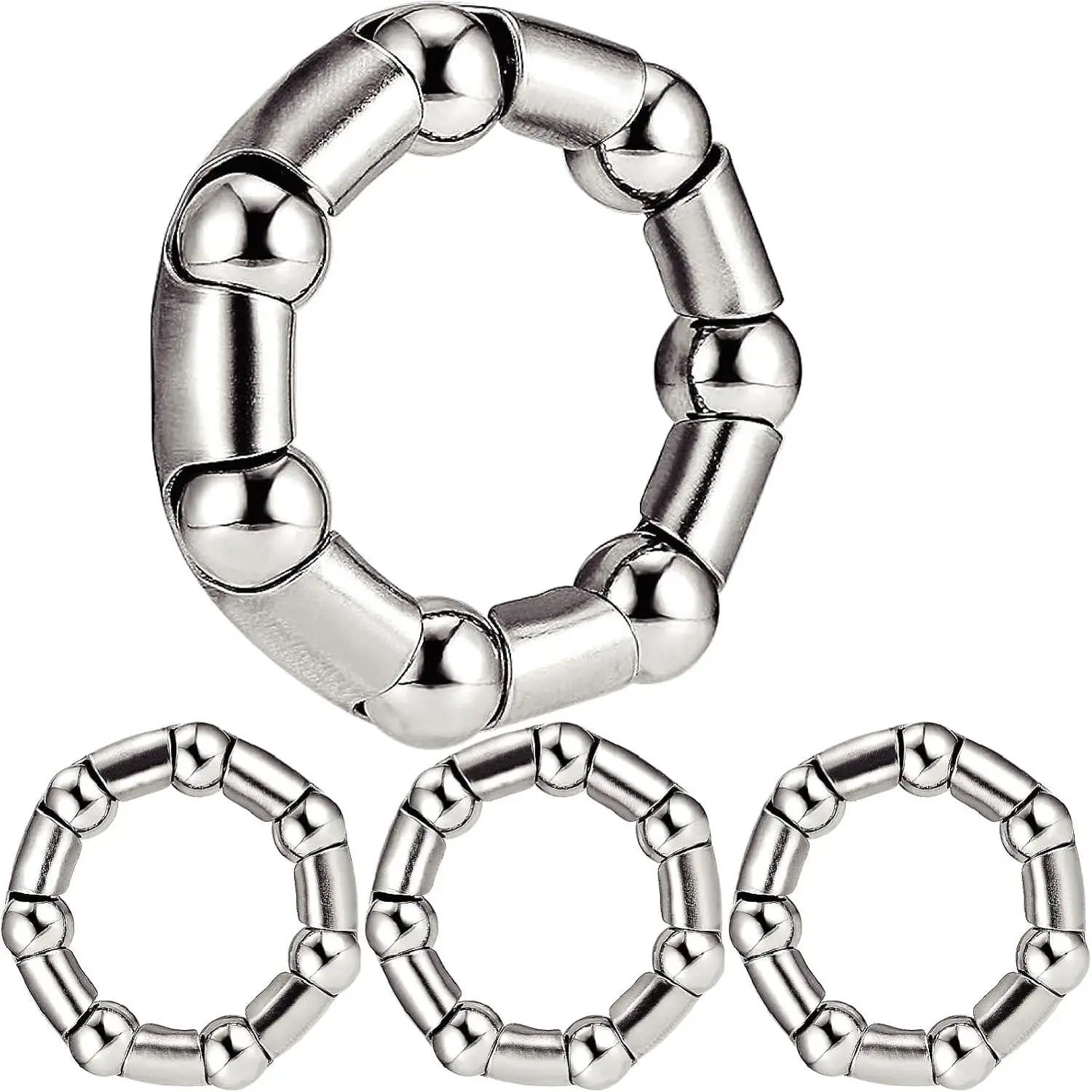 Crank Ball Bearings, 5/16" x 7 Balls Retainer Set, 4-Pack Stainless Steel Bottom Bracket   for Mountain Bikes, Cruisers, and Road Bikes