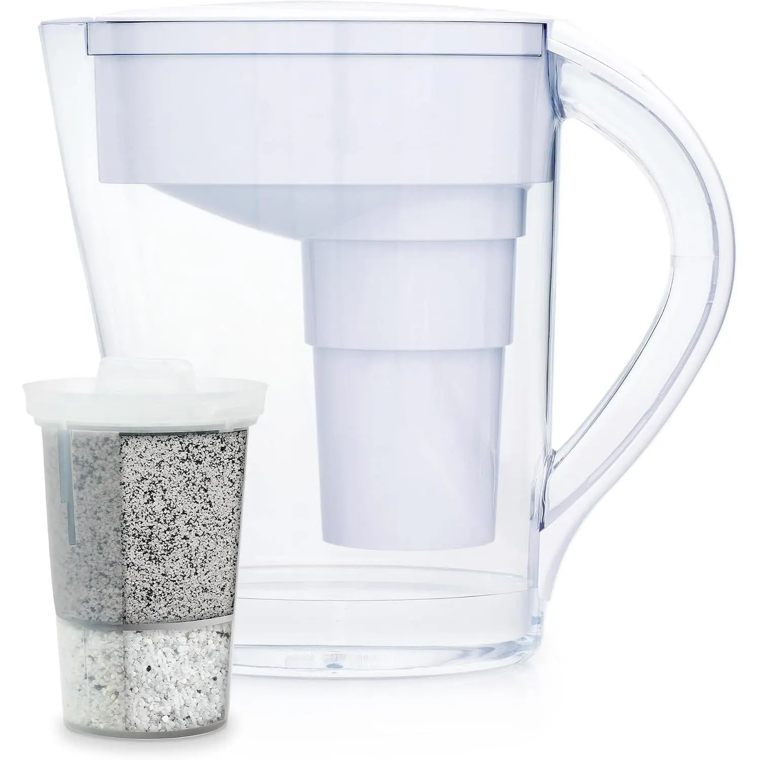 MINA Alkaline Water Filter Pitcher | 9-Cup at Water Filter System That Adds Minerals and Makes Alkaline Water | Fluoride, Chlorine and Lead Water Filter | American Filtration Media