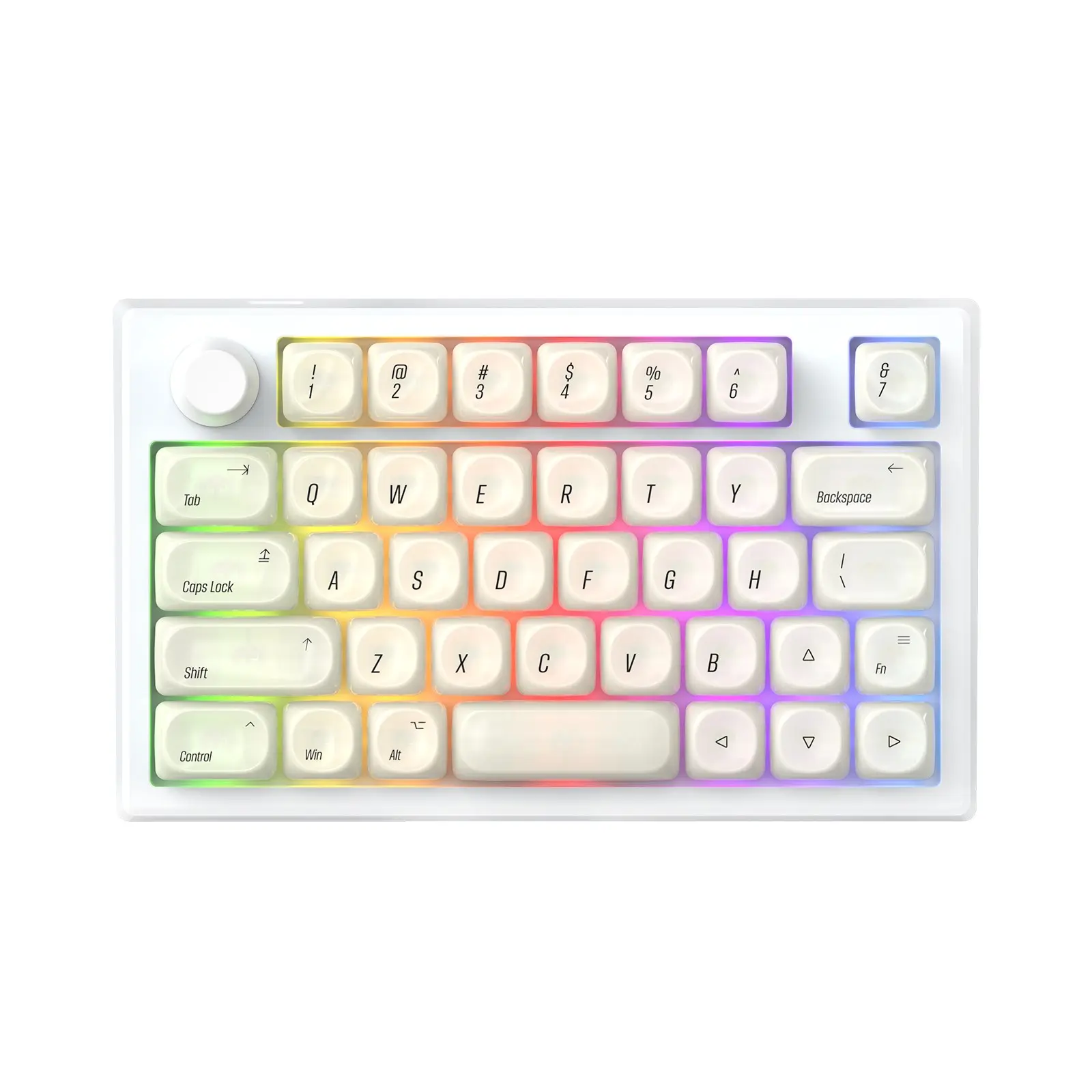 AJAZZ AK039 wired esports magnetic switch gaming mechanical keyboard, Light up keyboard, with 38 keys and metal knob 0.01mm precision, 8K return rate, custom dynamic key travel, five layers of noise reduction, RGB DIY, suitable for esports players
