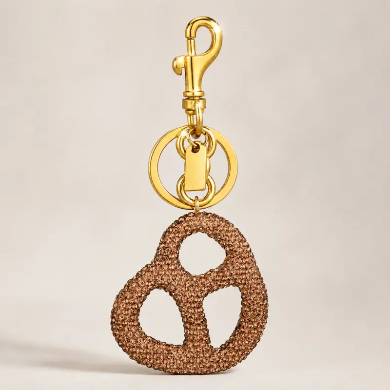 Women's Metal Keychain - Bag Charm, Purse Charms for Handbags, Bag Accessories for Women, Everyday Bag Charm, Gift for Mom, Fashion, Stylish Keyring, Casual, Unique Shape, Daily, Key Charms, Casual Wear, Metal Coating, Gold-Colored, Cute Keychains