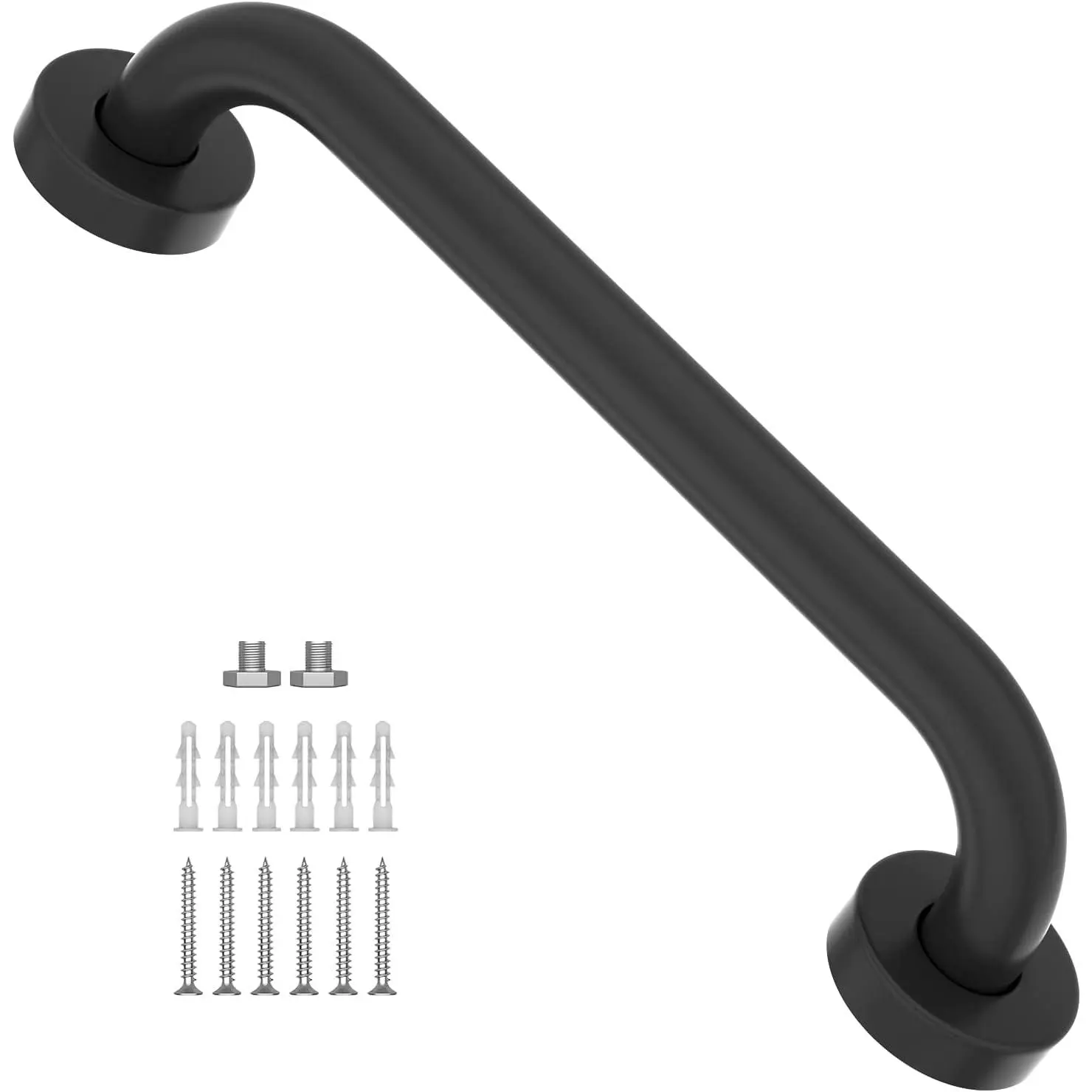 Safety Grab Bar 12 Inch, Wall Mounted Handicap Bars | Matte Black, Stainless Steel, for Bathtub Shower Bathroom Toilet, Bath Handle, Handrail for Senior
