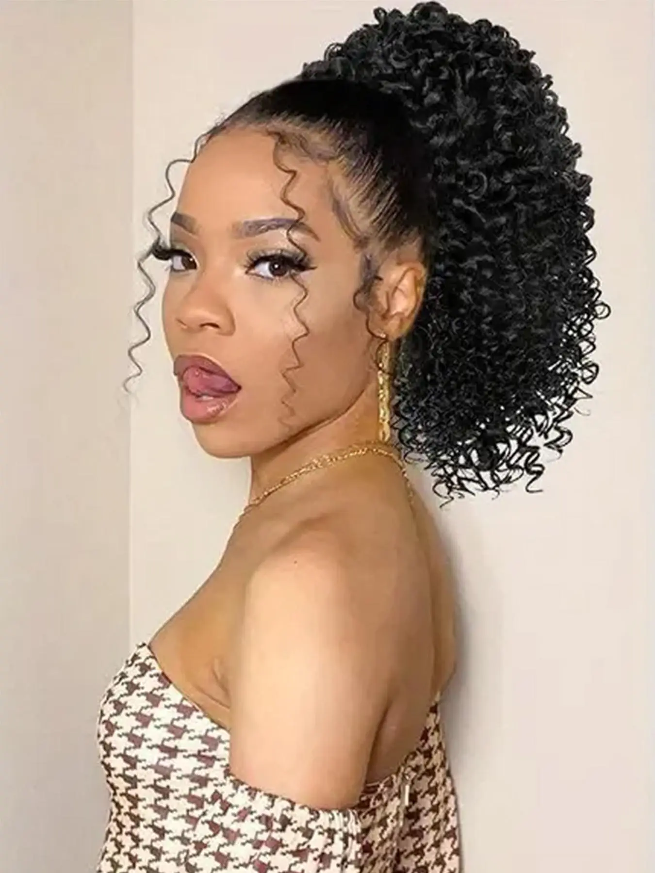 10 Inch Curly Drawstring Ponytail Extension, Synthetic Hair Extensions for Women, Gorgeous Fluffy Ponytail Hair Extensions for Daily Use, Synthetic Curly Wigs, Synthetic Hairpiece, Synthetic Hair Texture