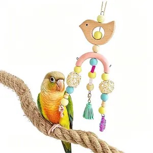 Parrot Toy Set, Engaging Self-Amusement Chewing Toys, Rope Hanging Decorative Item, Ideal for Beak Grinding & Teeth Cleaning
