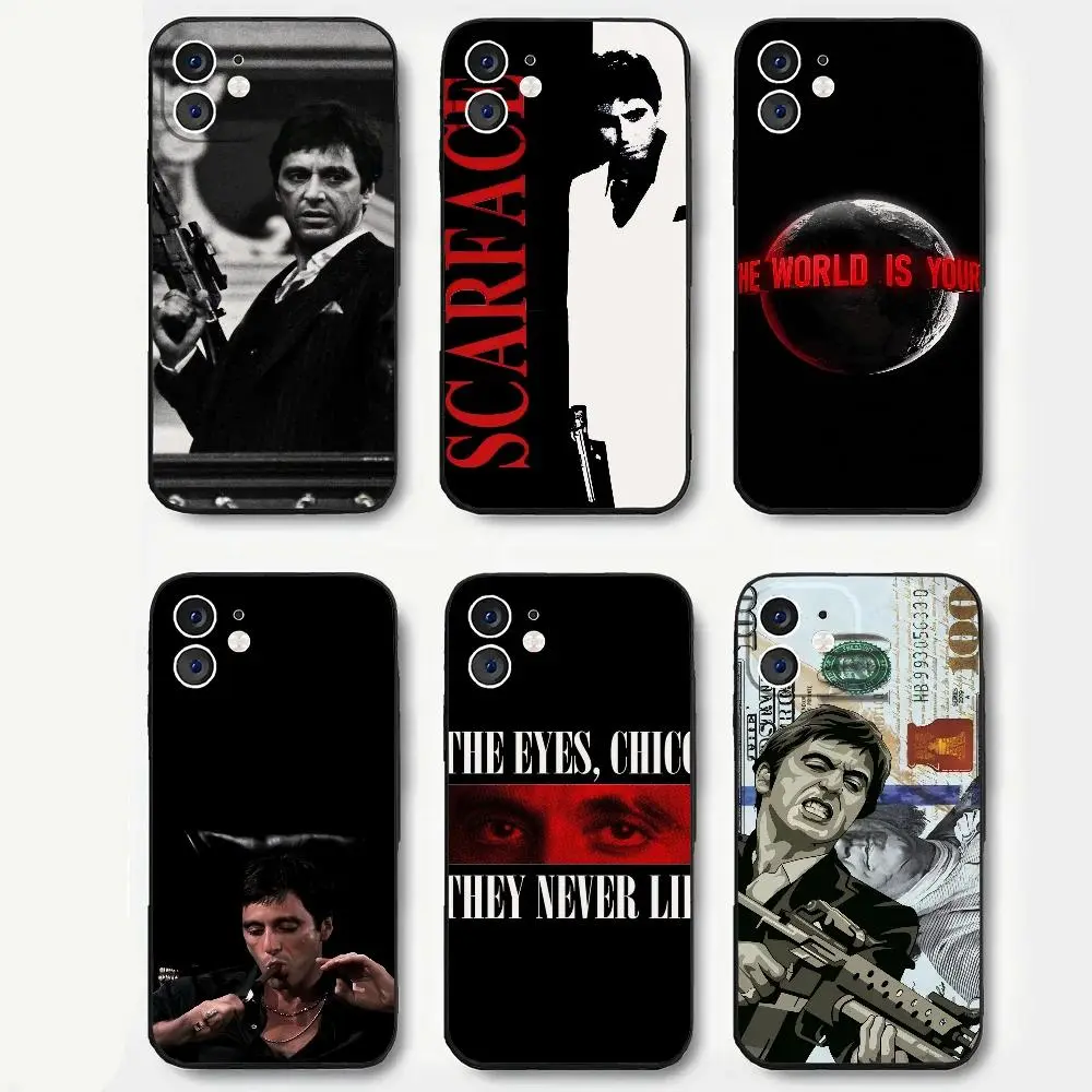 T-Tony M-Montana S-Scarface Personalized Protective Smartphone Case - Shockproof Soft Cover for iPhone 11,12,13,14,15,16,17 & Pro,Max,Plus Models - Colorful Animal-Themed Cellphone Accessories