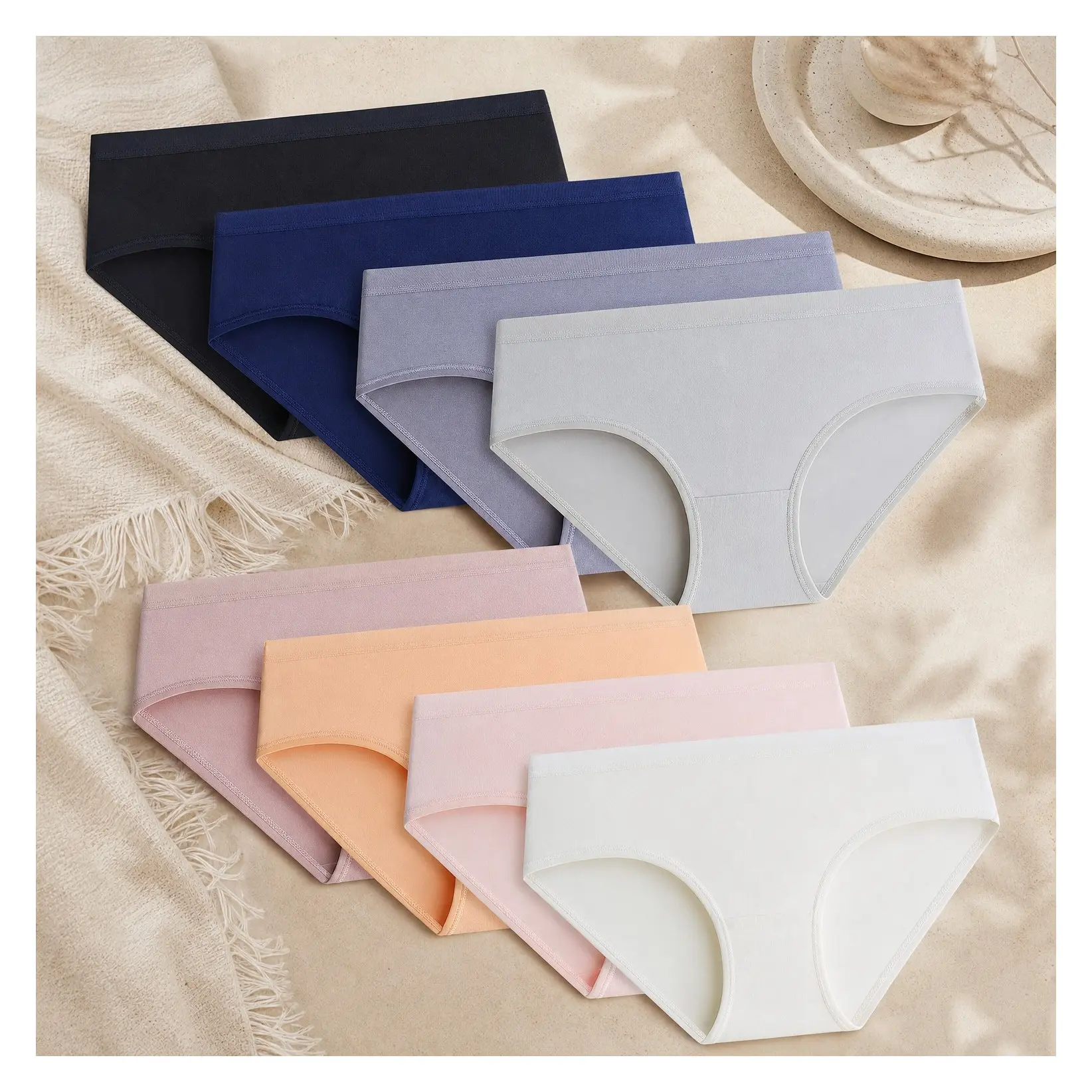 Teen Girls Cotton Underwear Panties Briefs Solid Color 8 PackGift