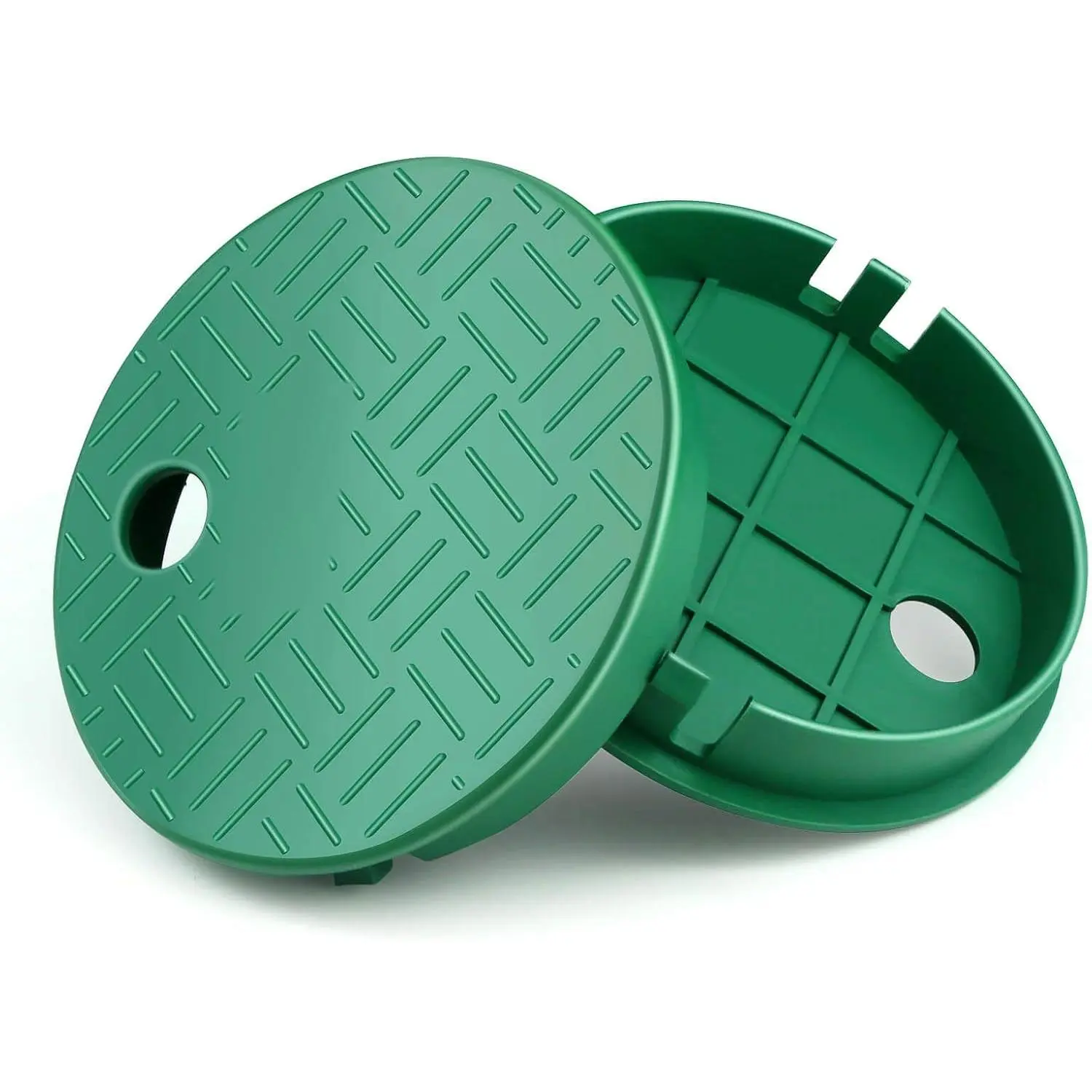 2 count Sprinkler Valve Box Cover, Plastic Valve Round Box Lid, ID 5.5" OD 6" Outdoor Lawn Water Sprinkler Irrigation System, Cover for Garden Park Campus Greenhouse Farm