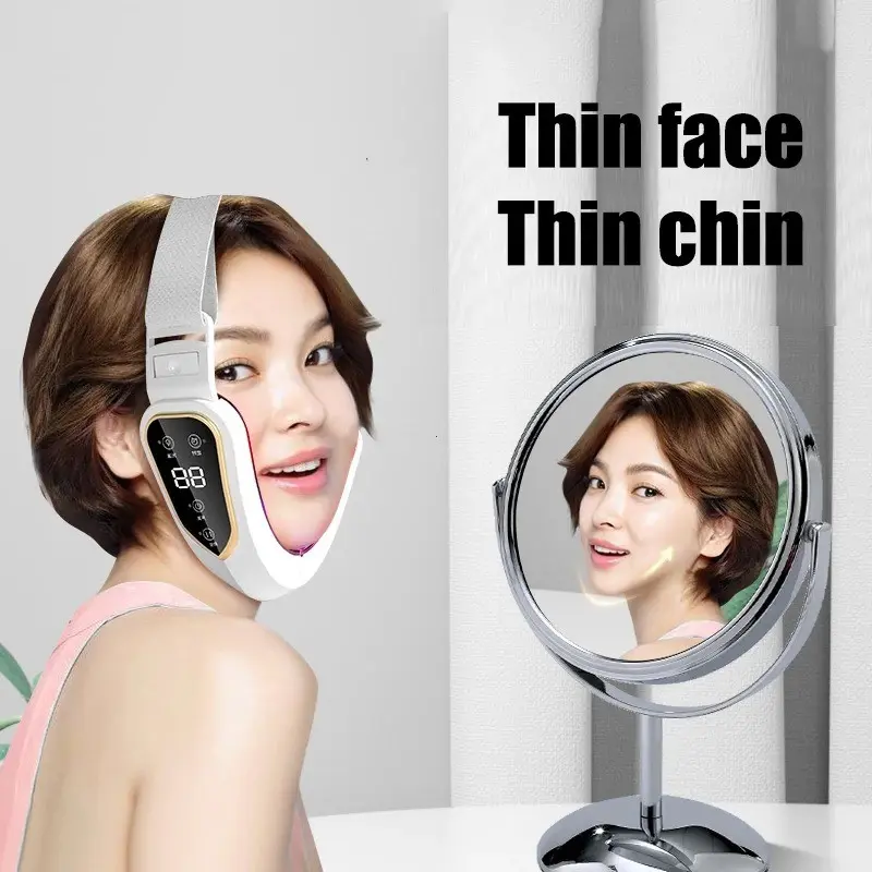 LED Light Therapy V Face Shaper, Microcurrent Facial Lifting Massage Device, Chin Slimmer, Jawline Sculptor, Skin Tightening Beauty Instrument, Led Anti Aging, Facial Beauty Machine, Facial Tools