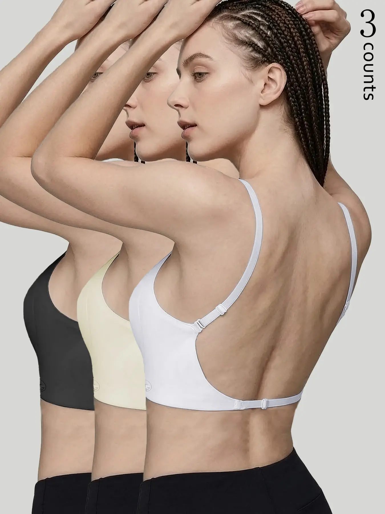 Women's Seamless Backless Bra, Wire-Free Push-Up Bra, Adjustable Straps, Elegant Lined Bralette, Ideal for Weddings and Parties