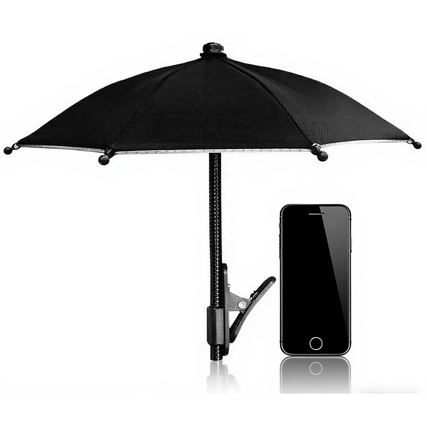 Mobile Phone Outdoor Sunshade Umbrella with Clip Holder - Adjustable Shade Canopy, Sun Canopy, Clipon Stays Put, Anti-Glare, Anti-Reflective Screen Protection, Portable Sunshade Shelter for Rain & Sun Protection