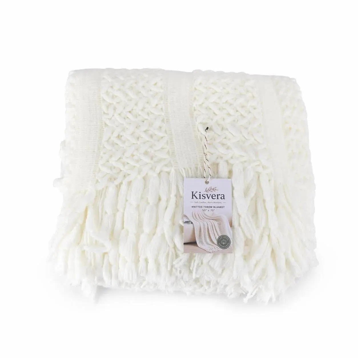 KISVERA Knitted Throw Blanket 50x70 inch