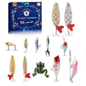 1 Set 12/24 Designs Fish Hook Christmas Countdown Calendar, Perfect Gift for Fishing Enthusiasts, Ideal for Christmas and Birthday Gifts