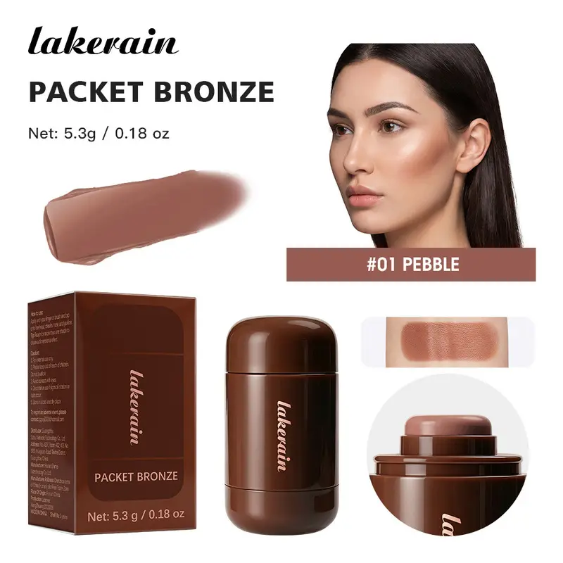 Beginner Friendly Twist Contour Stick lakerain, Silky Cream Blend No Caking, 8 Cool & Warm Shades Fit Light To Deep Skin, Create Natural 3D Sun-Kissed Bronze Makeup All Day Wear Bronzer Cream bronzing stick Bronzer Contour Sticks