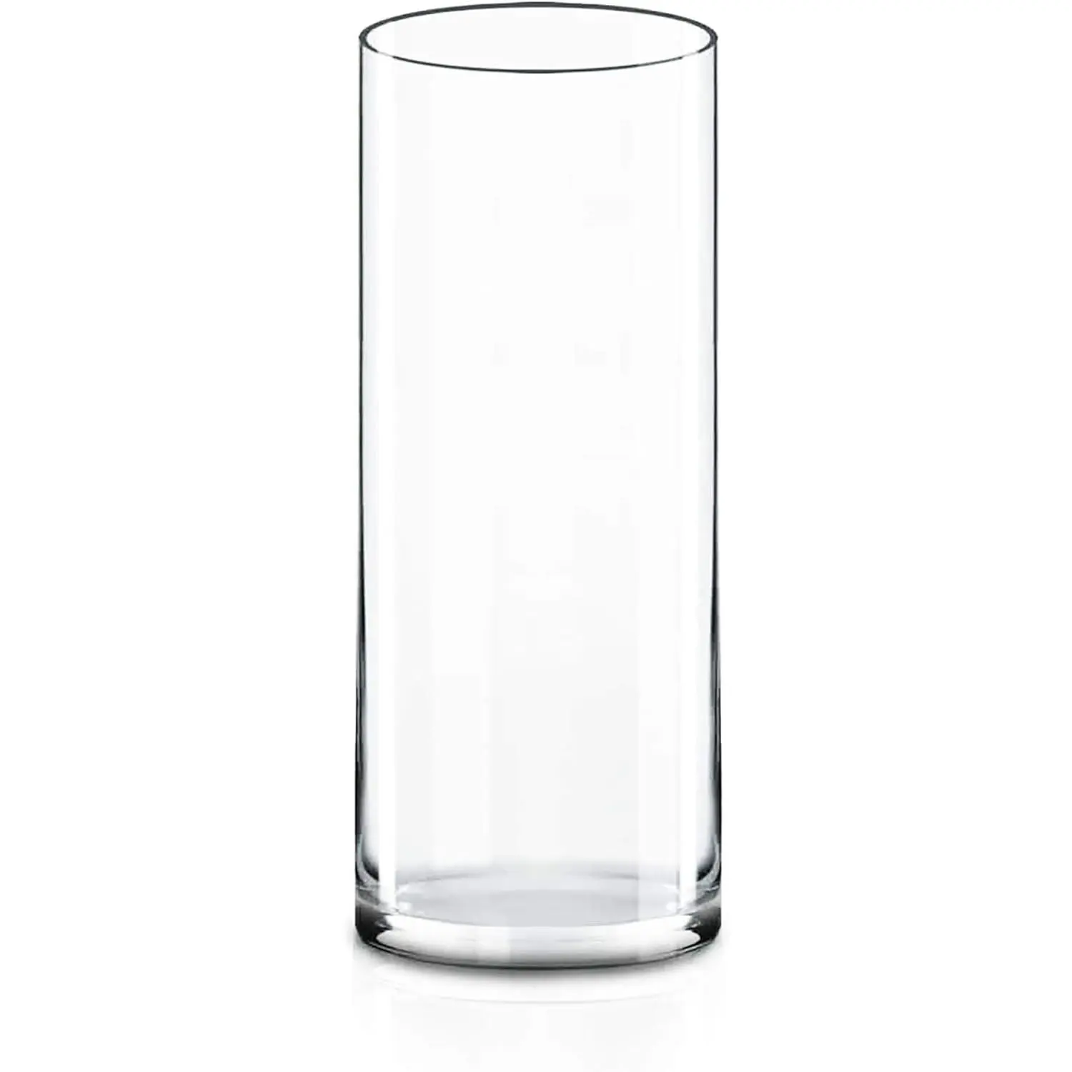 Clear Glass Cylinder Vase (H:12" D:4"), Multiple Size Options, Glass Flower Vase for Centerpieces, Hurricane Floating Candle Holder