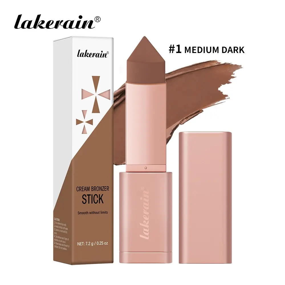 Cream Bronzer Stick, Beauty Buildable Bronzer Makeup, Highly Pigmented & Blendable 2-in-1 Bronzing & Contouring Stick, Creamy Formula Glides Smoothly, Triangle Tip for Easy Application, Ideal for All Skill Levels to Create Sculpted Looks, Bronzed Glow Up