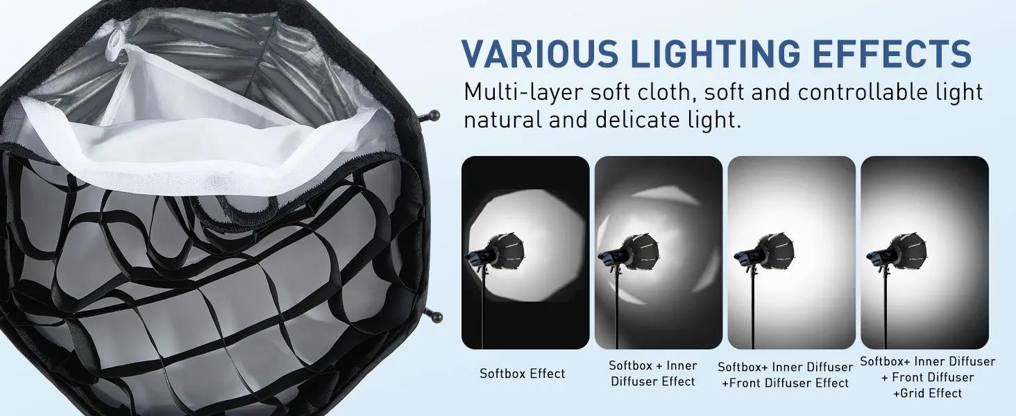30cm Photo Bowens Mount Softbox w/ Honeycomb Grid Speedlite Portable Outdoor Octagon Umbrella Soft Box For COB Fill Light Studio