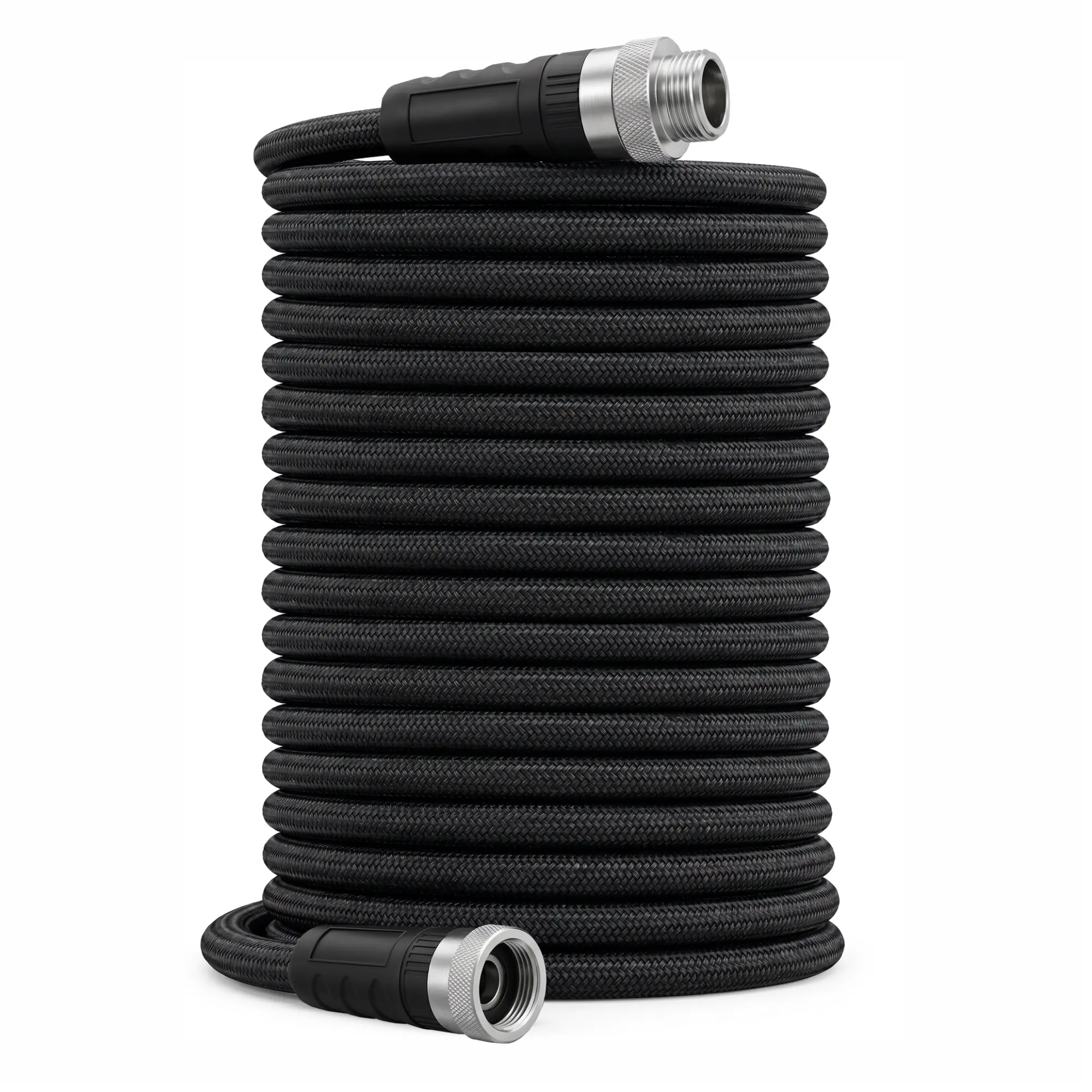 50FT Flexible Garden Hose - Non Kink Waterhose with TPE Inner Tube, Tough Braided Outer Cover, Reinforced Aluminum Fittings for Plant Watering, Outdoor Washing